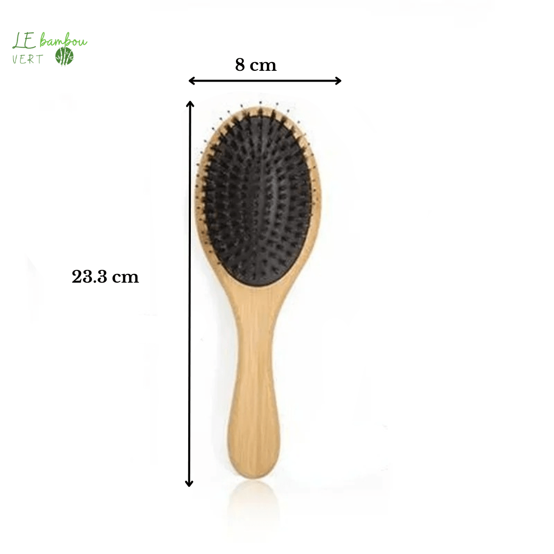 Brosse à cheveux manche en Bambou naturel Antistatique 1005006262785767-03 le bambou vert