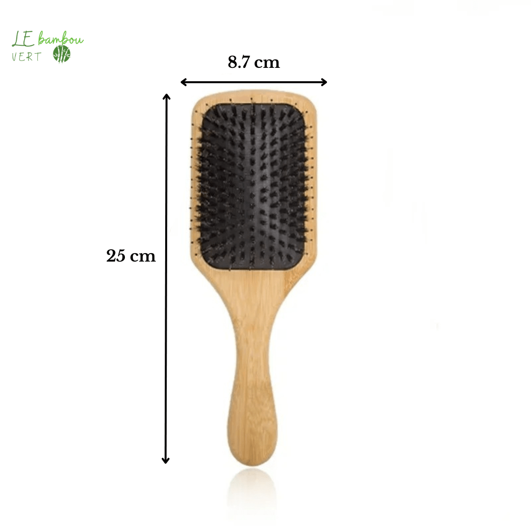 Brosse à cheveux manche en Bambou naturel Antistatique 1005006262785767-02 le bambou vert