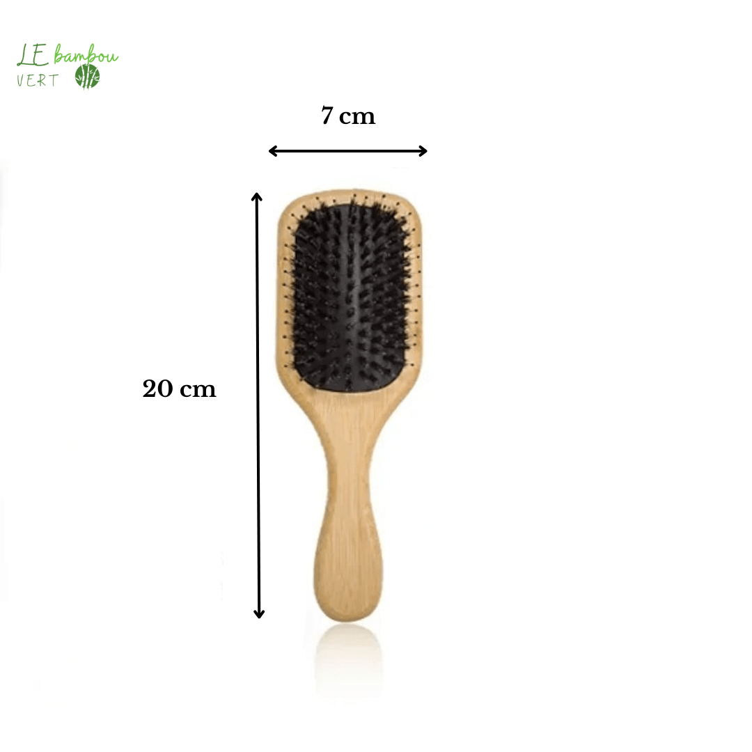 Brosse à cheveux manche en Bambou naturel Antistatique 1005006262785767-01 le bambou vert