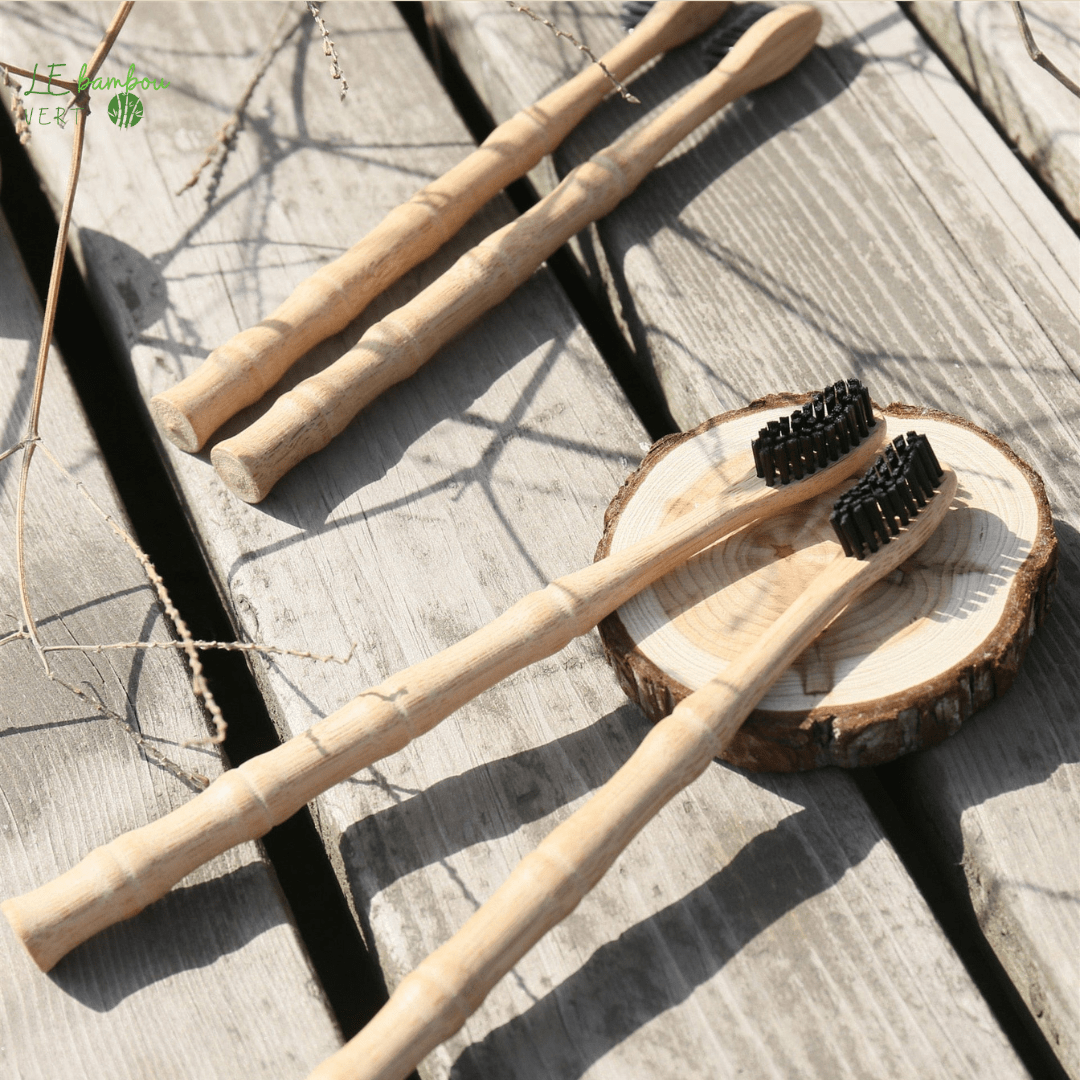 Brosse à Dents en Bambou Naturel Brosse au charbon le bambou vert