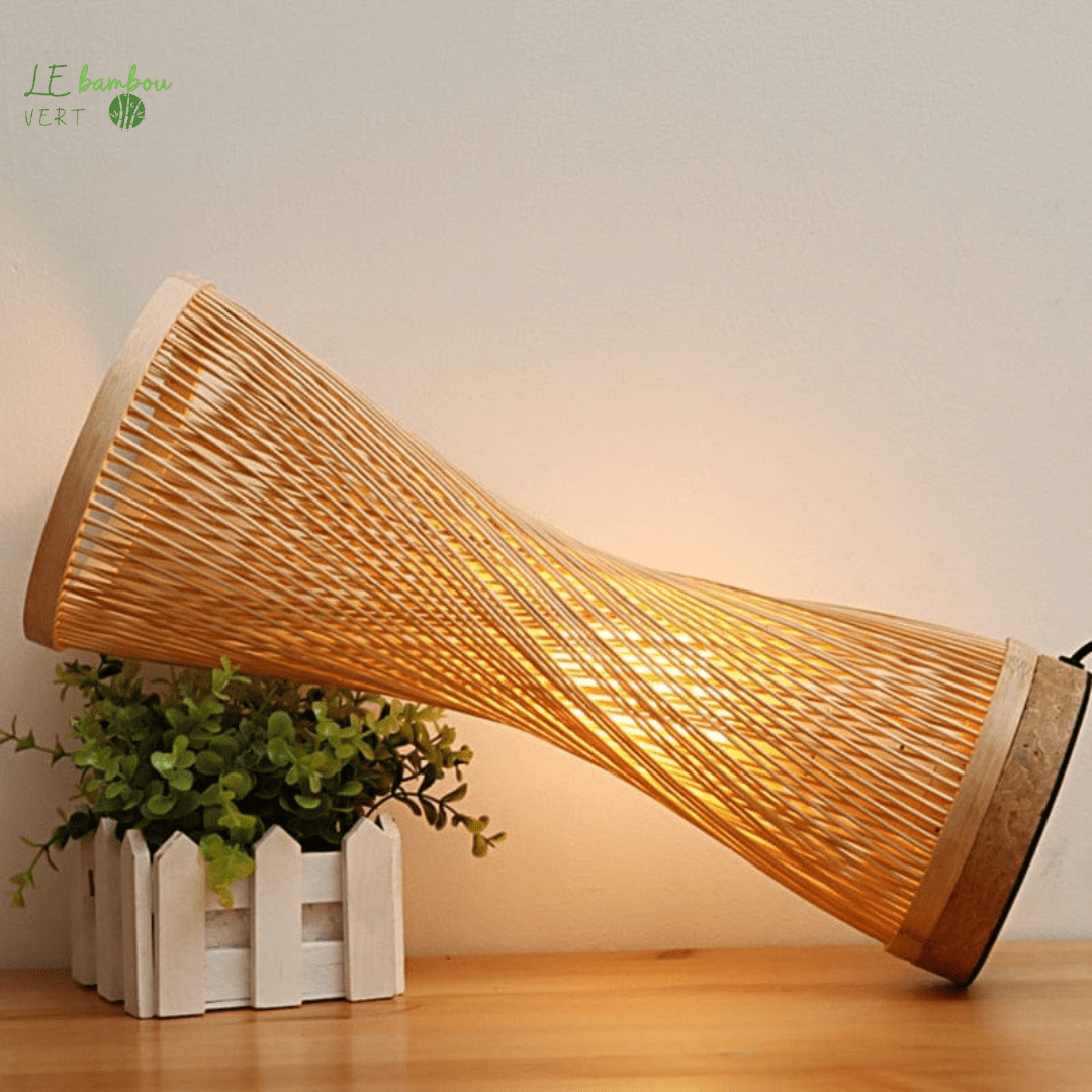 Lampe de Chevet Tissage Bambou le bambou vert