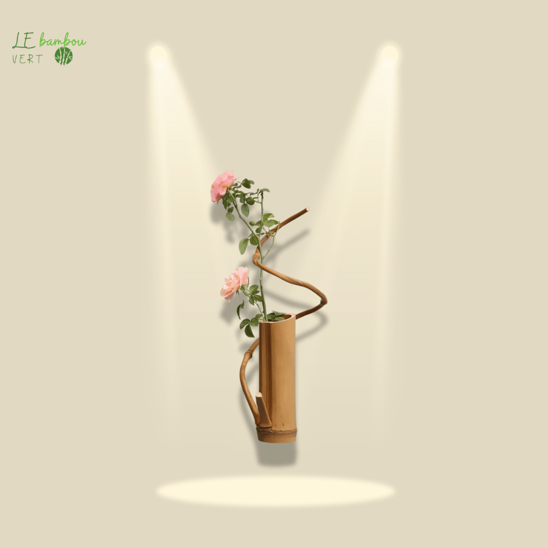 Vase à Fleurs en Tube de Bambou Minimaliste le bambou vert