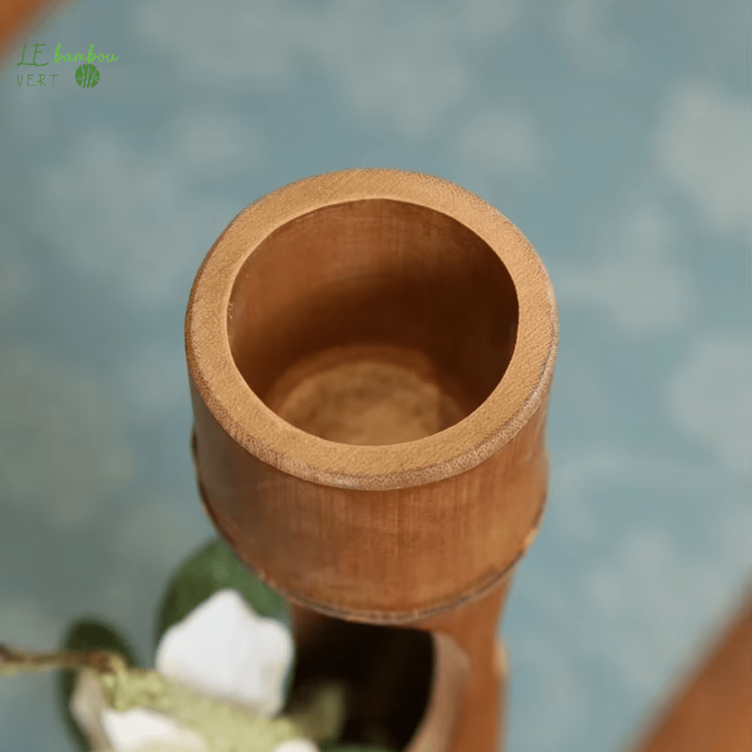 Vase à Fleurs en Tube de Bambou Minimaliste le bambou vert