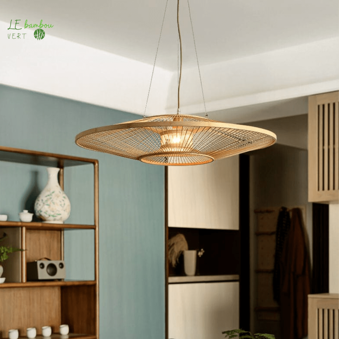 Lustre en Bambou Moderne Style Subliminal 1005004023656211-Dia40cm le bambou vert