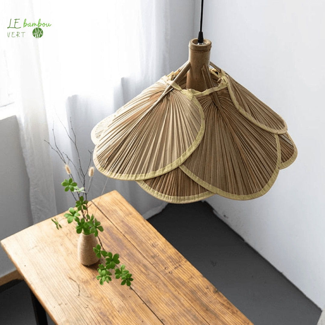 Suspension luminaire Bambou style feuillage 1005005426691158-Dia 60CM le bambou vert