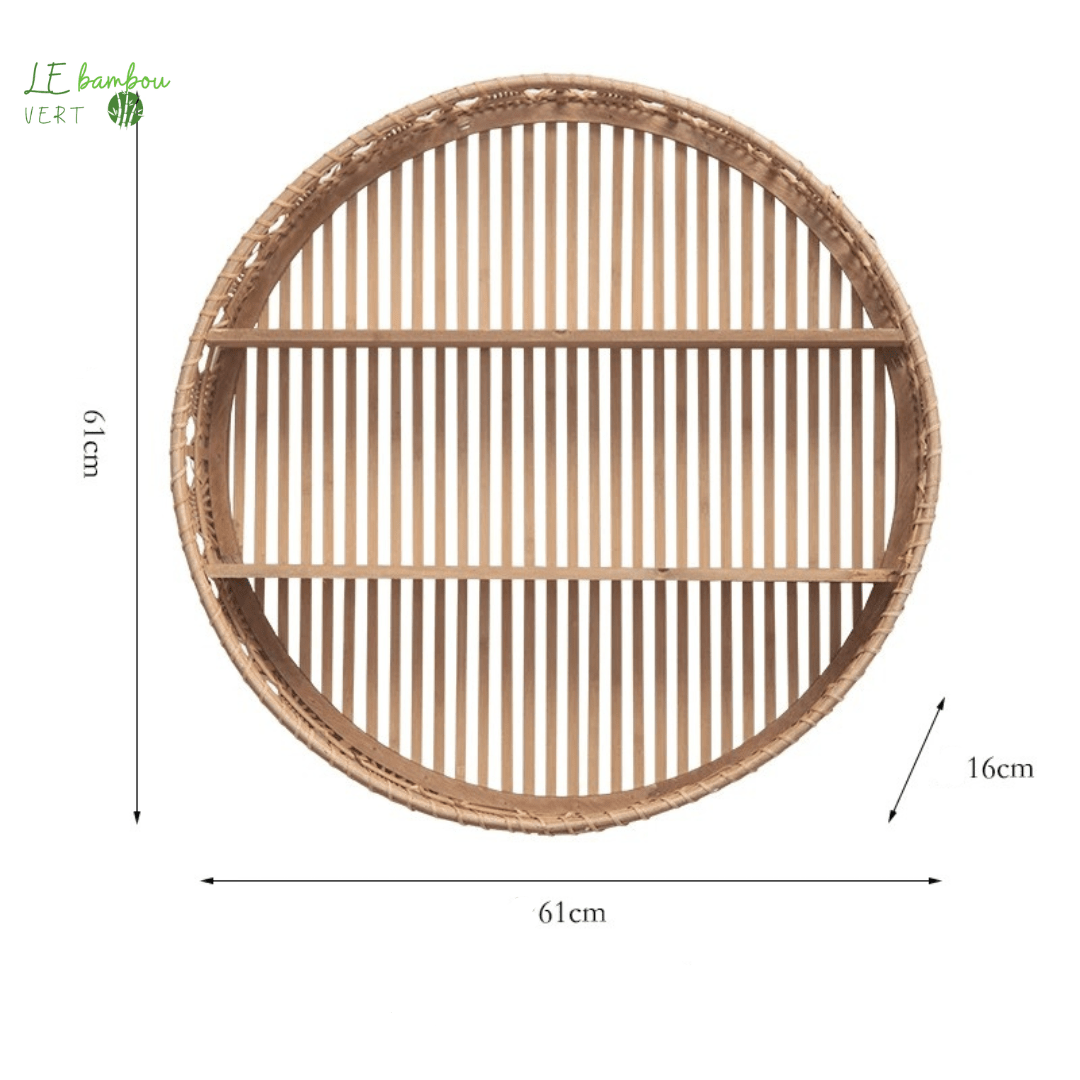 Rack de décoration mural Suspendue à deux niveaux 1005006156049179-02 le bambou vert