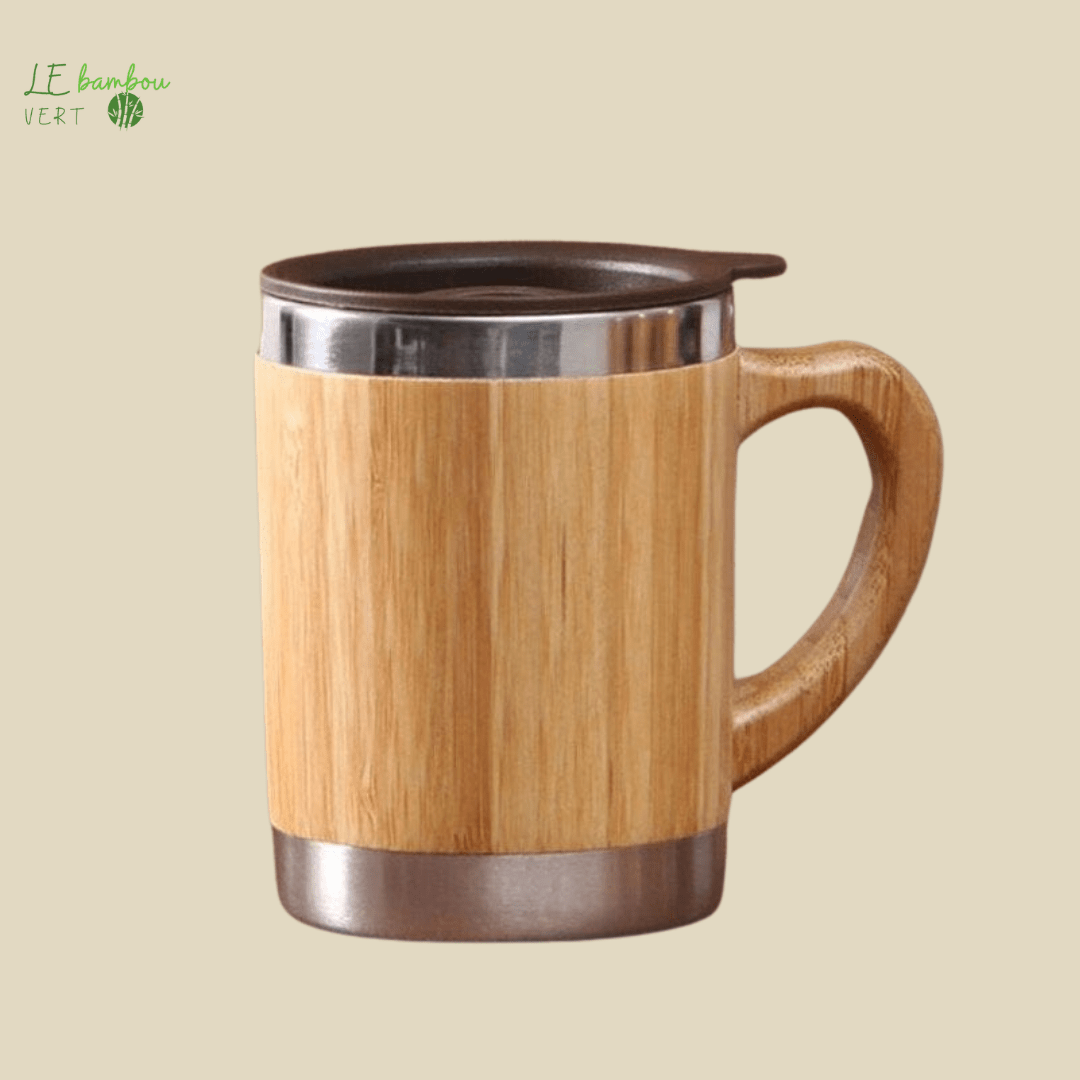 Thermos en Bambou et Acier Inoxydable Style Mug 350ml 3256804452524762-H-350ml-<500ml le bambou vert