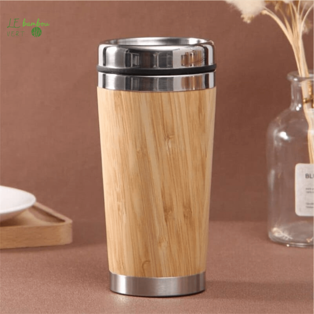 Bamboo and Stainless Steel Thermos Mug Style 450ml – Le bambou vert