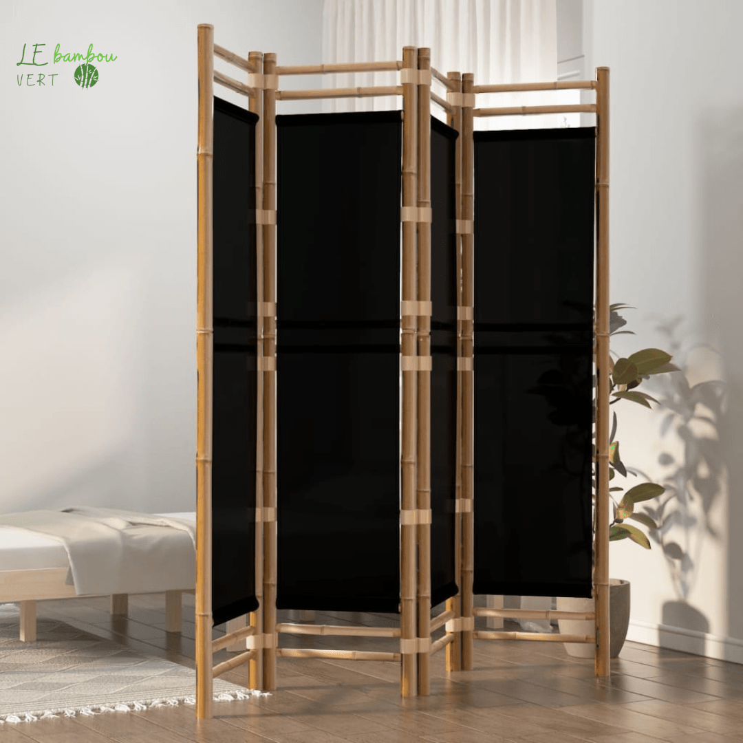Brise vue Bambou 4 panneaux noir 160 cm 8720845600679 350628 le bambou vert
