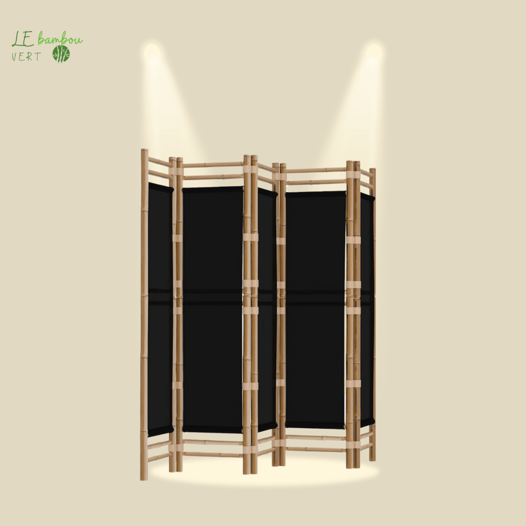 Brise vue Bambou 5 panneaux noir 200 cm 8720845600686 350629 le bambou vert