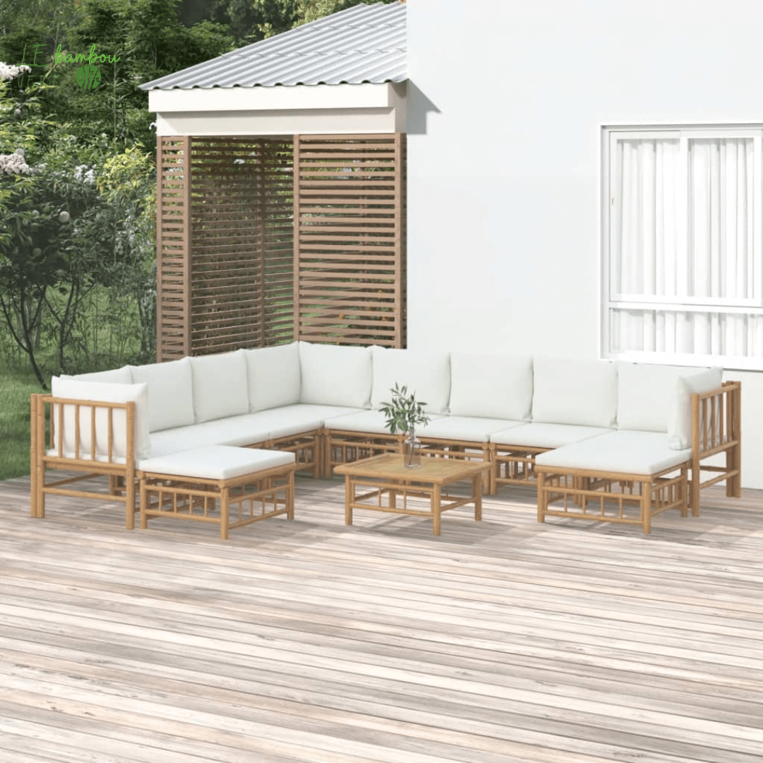 Bambou salon de jardin 11 pcs 8720845745219 3155193 le bambou vert