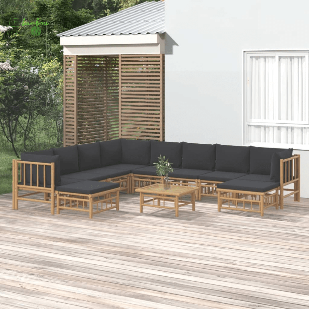 Bambou salon de jardin 11 pcs 8720845745530 3155225 le bambou vert