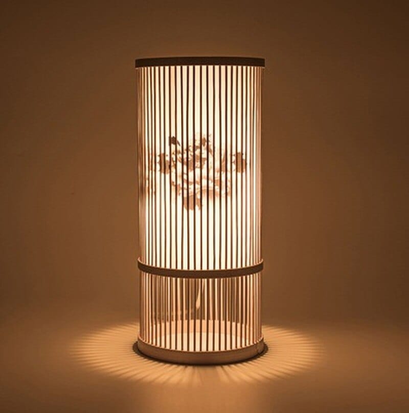 Lampe de Table en Bambou Style Chinoise 1005004738152651-40X18CM 1-EU PLUG le bambou vert